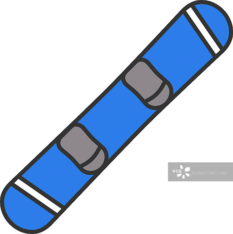滑雪板彩色图标图片素材