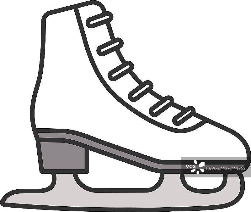 溜冰鞋彩色图标图片素材