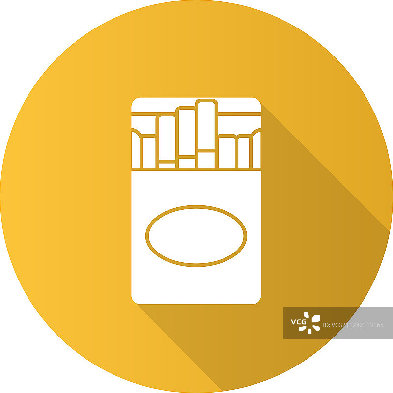 打开的香烟盒扁平设计长阴影图片素材