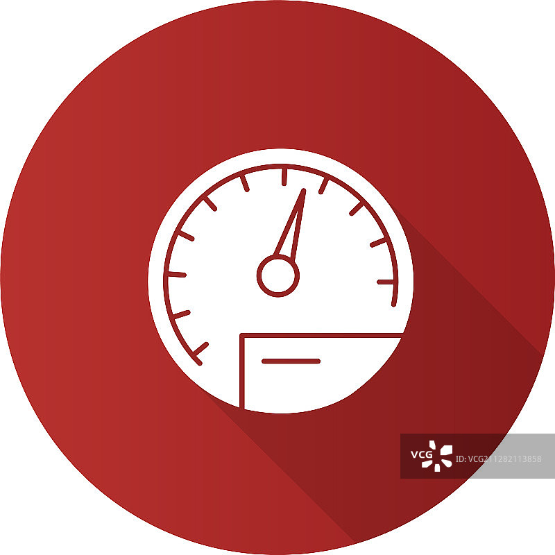 扁平化设计的速度表长阴影标志图标图片素材