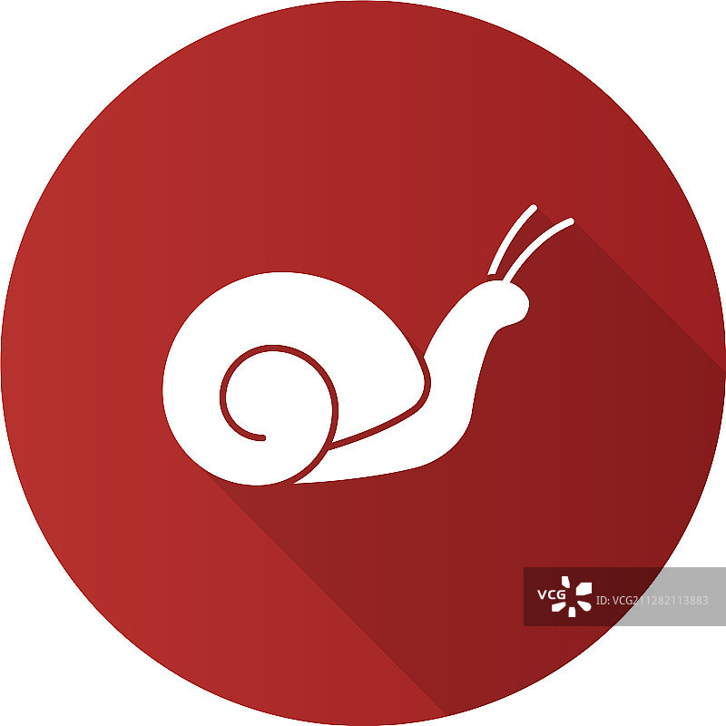 扁平风长阴影字形蜗牛图标图片素材