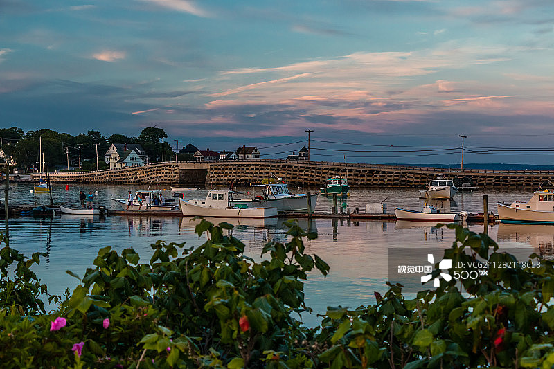 ME-贝利岛-驻军湾-CRIBSTONE桥图片素材