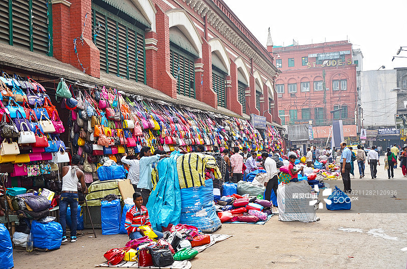 加尔各答街头市场图片素材