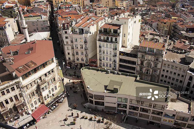 伊斯坦布尔加拉太塔下的广场图片素材