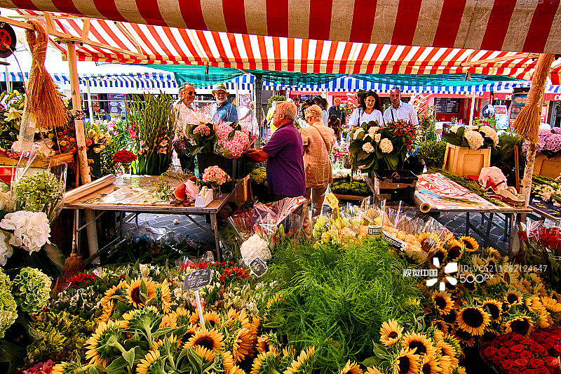 萨雷雅林荫道花卉市场图片素材