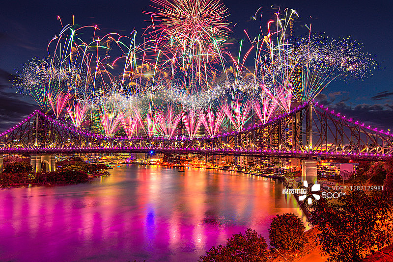 布里斯班河烟花图片素材