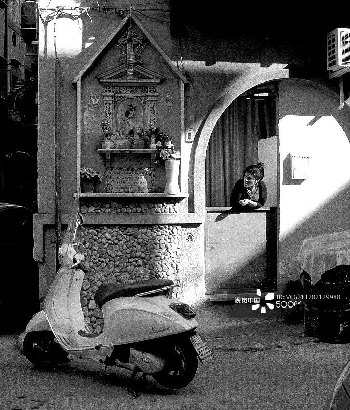 意大利巴勒莫（黑白照片）图片素材