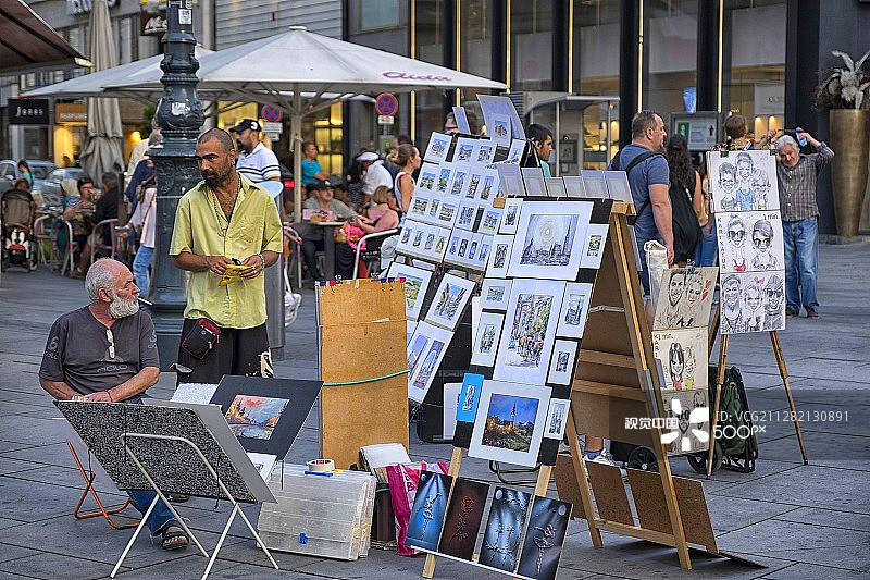 维也纳的街头艺术家图片素材