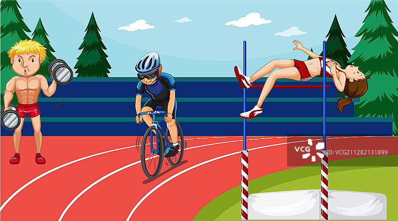 田径运动员背景场景图片素材