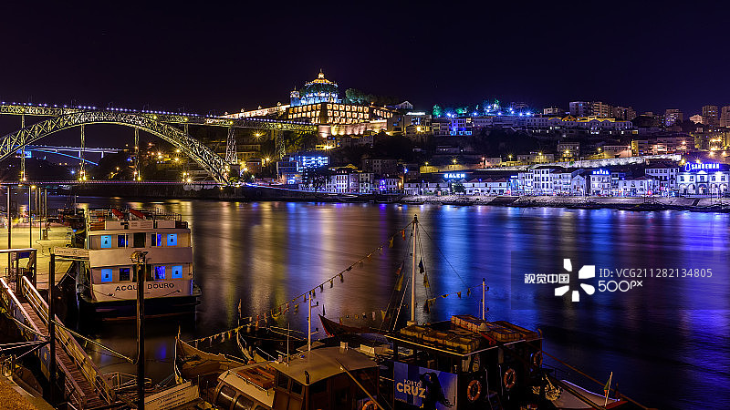 葡萄牙波尔图里贝拉河岸风光图片素材