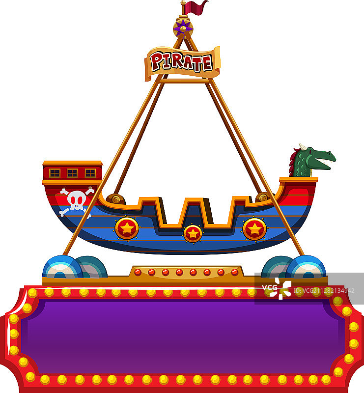 带有维京船的标志模板图片素材