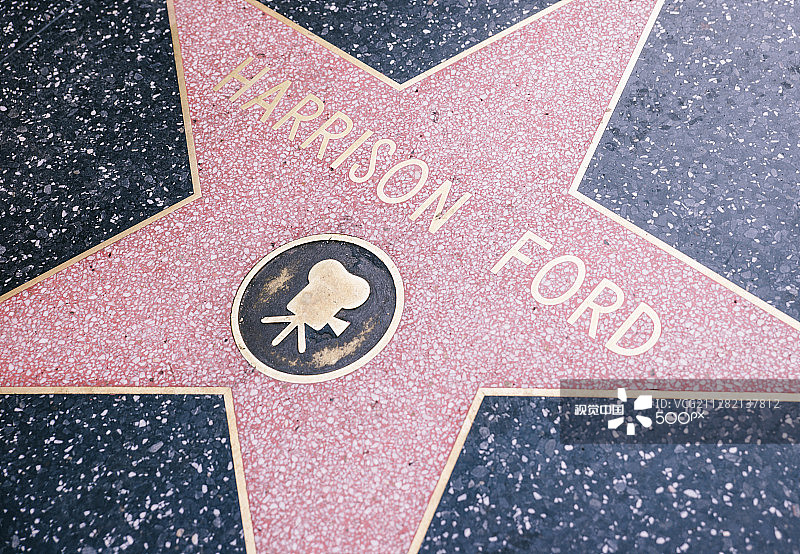 好莱坞星光大道上的哈里森·福特图片素材