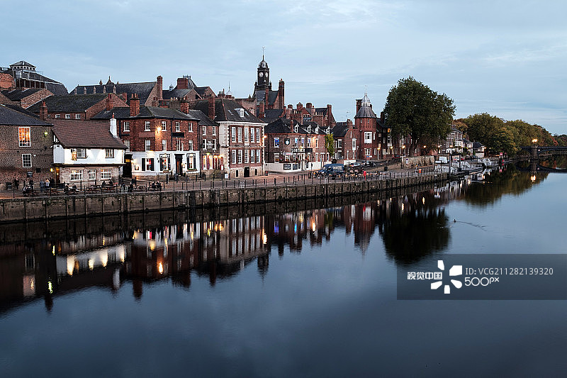 英格兰约克市乌斯河图片素材