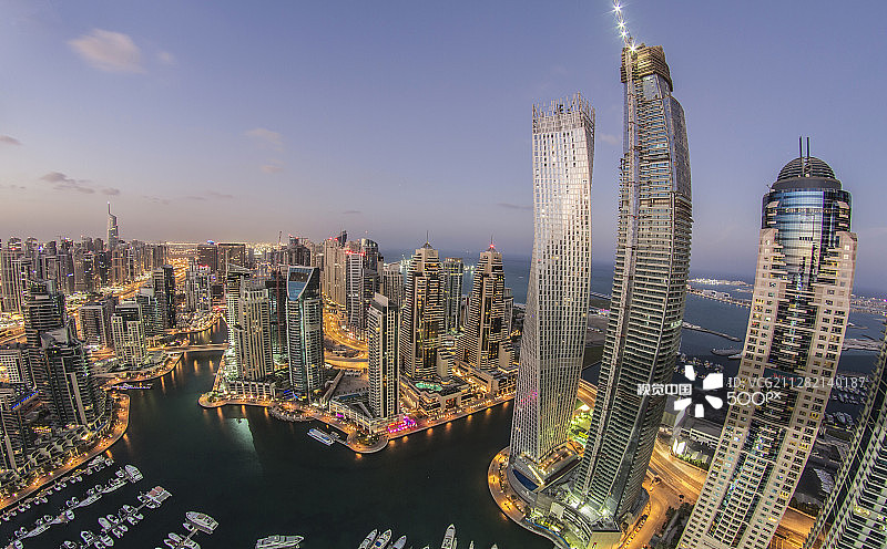 迪拜码头风光图片素材