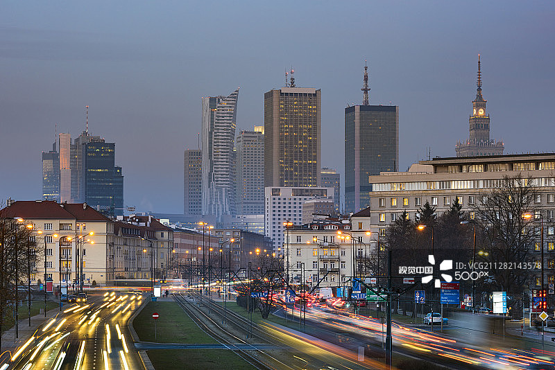 华沙金融中心航拍图片素材