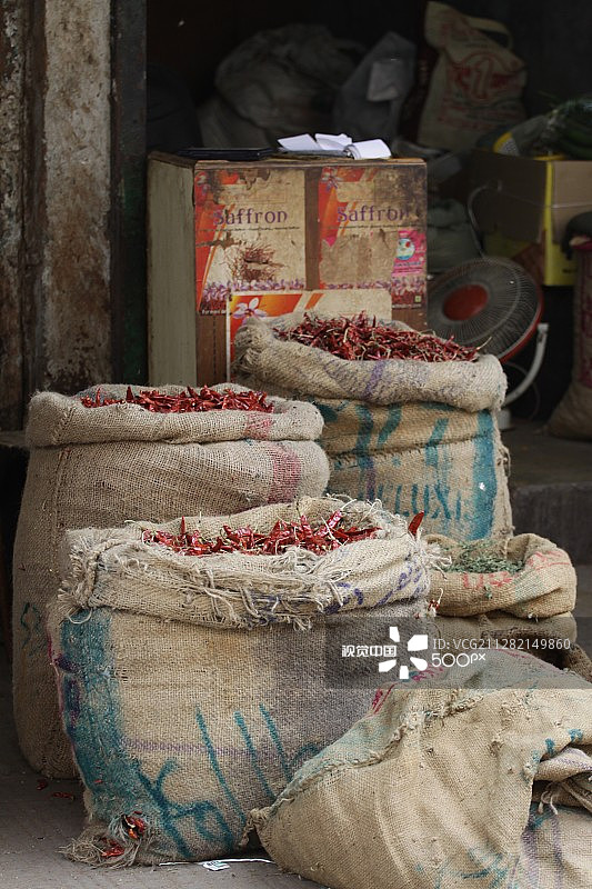 装有辣椒的袋子图片素材