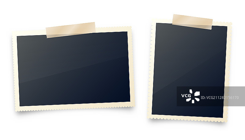 逼真空白照片卡片胶片复古素材图片素材