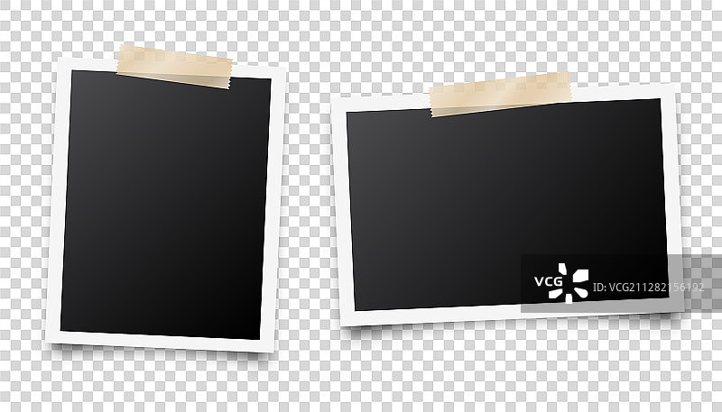 逼真空白照片卡片胶片复古素材图片素材