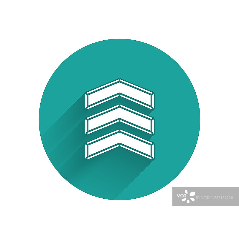 带有长阴影的白色军衔图标图片素材