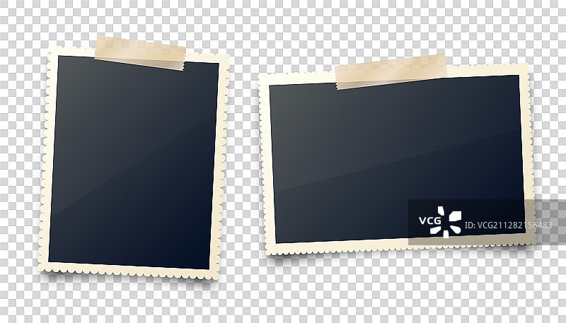 逼真空白照片卡片胶片复古素材图片素材