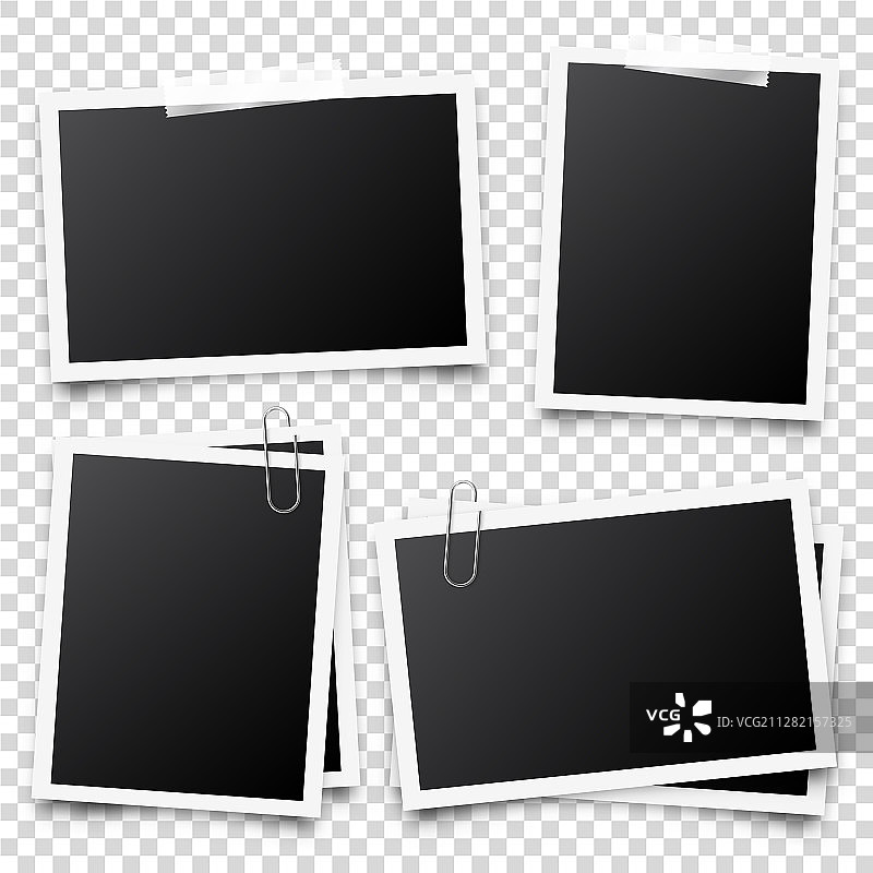 逼真空白照片卡片胶片复古素材图片素材