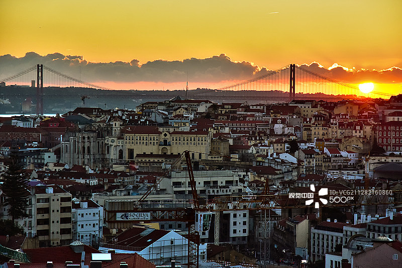 里斯本日落图片素材