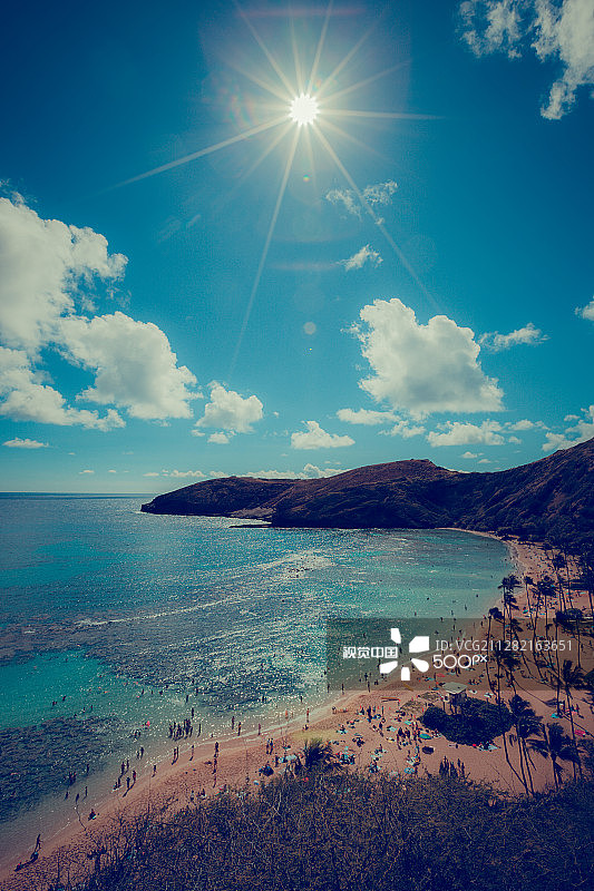 瓦胡岛（哈瑙马湾）海滩景色图片素材