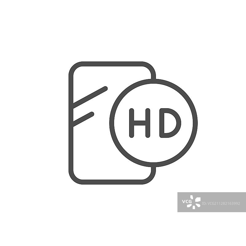 HD钢化膜保护膜线条轮廓图标图片素材