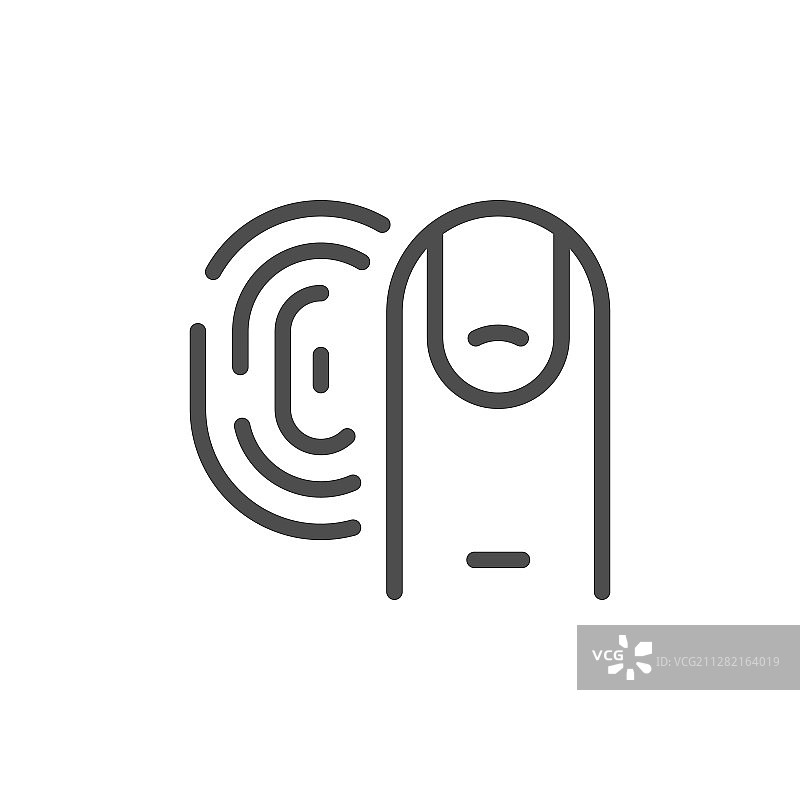触摸ID线性轮廓图标图片素材