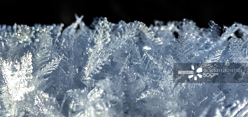雪晶微距图片素材