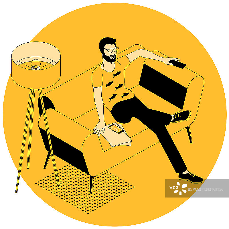 扁平风格智能电视概念设计图片素材