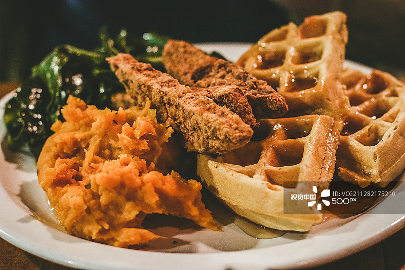 无鸡肉华夫饼图片素材