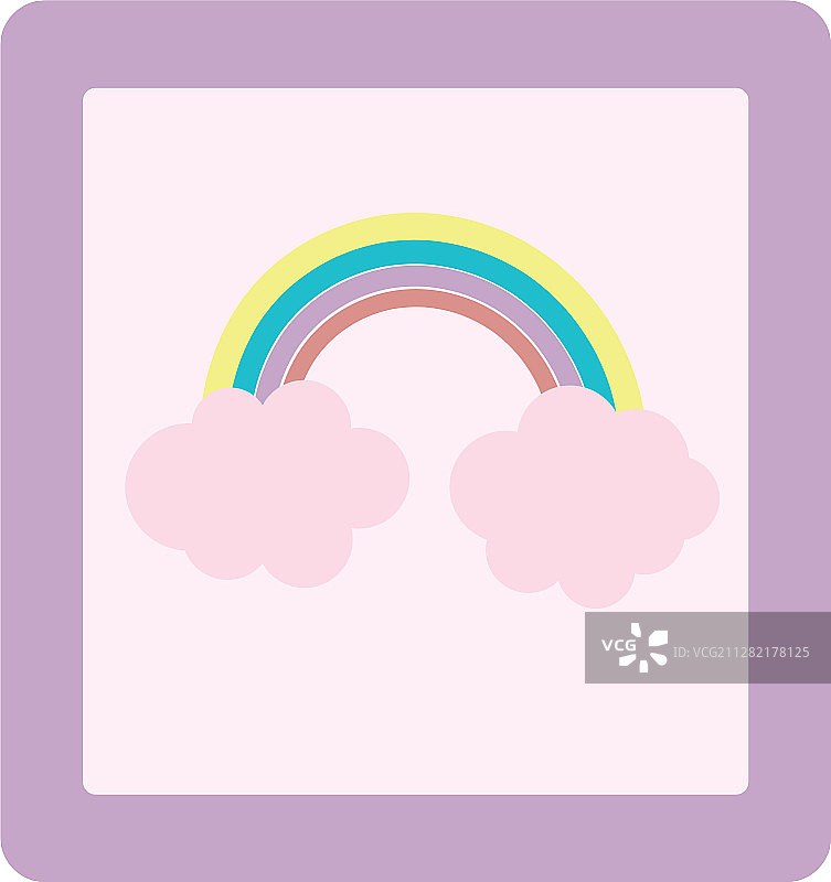 彩虹图片装饰的可爱边框图片素材