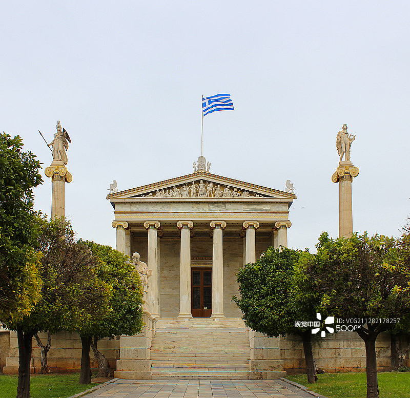 雅典学院，希腊图片素材