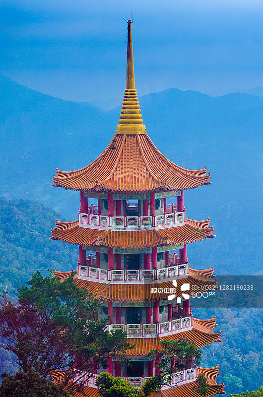 从上方拍摄的清水岩庙图片素材