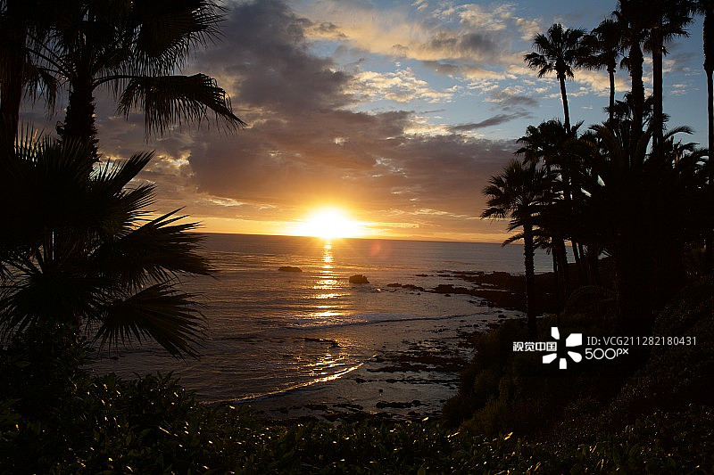 拉古纳海滩日落图片素材