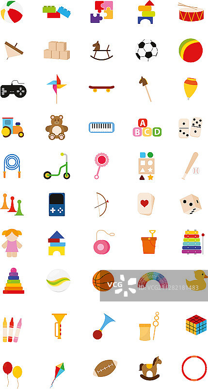 玩具图标套装图片素材