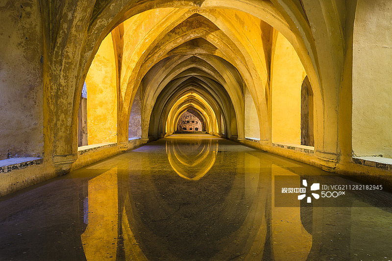 塞维利亚王宫的浴室图片素材