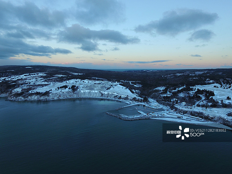 北大西洋海岸线冬季景色（新斯科舍省）图片素材