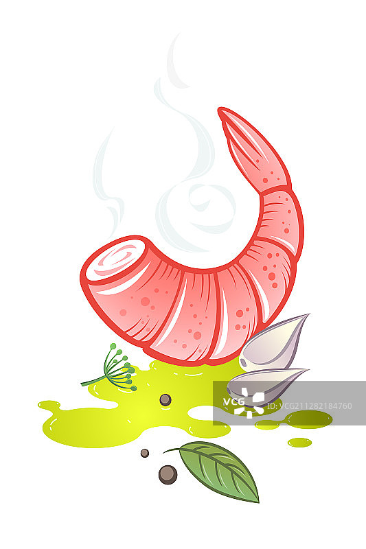 橄榄油虾仁大蒜香草图片素材