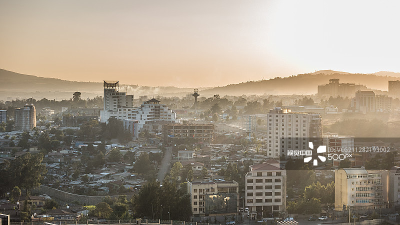 亚的斯亚贝巴鸟瞰图片素材