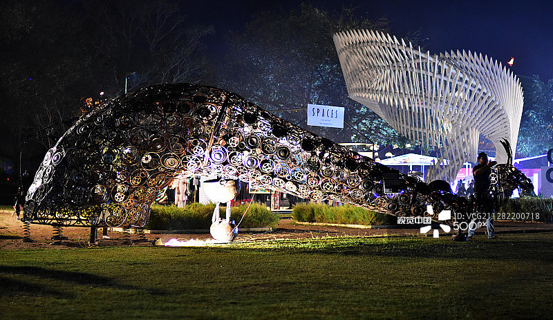 孟买卡拉戈达艺术节上的展览图片素材
