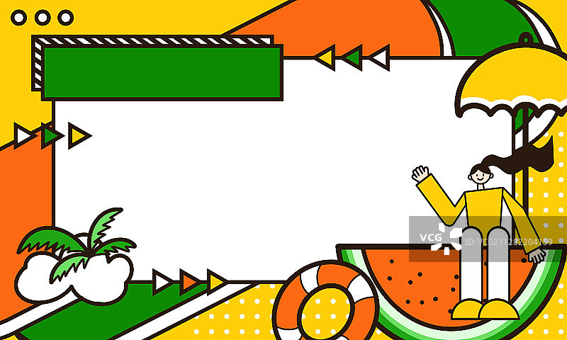 孟菲斯夏日促销黄色绿色图片素材