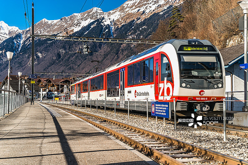2017年2月16日：瑞士布里恩茨，铁路车站图片素材