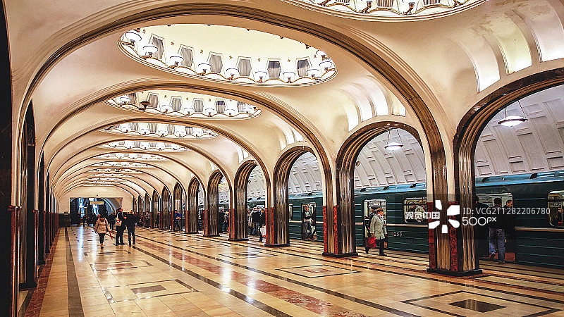 俄罗斯莫斯科马雅科夫斯基地铁站图片素材