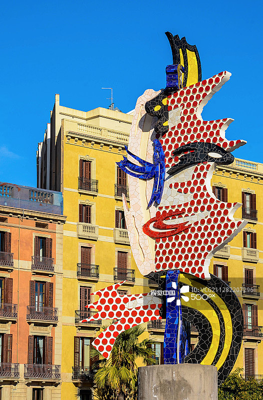 巴塞罗那头部雕塑图片素材