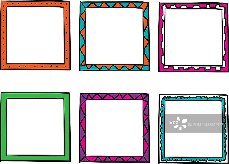 彩色涂鸦边框合集图片素材