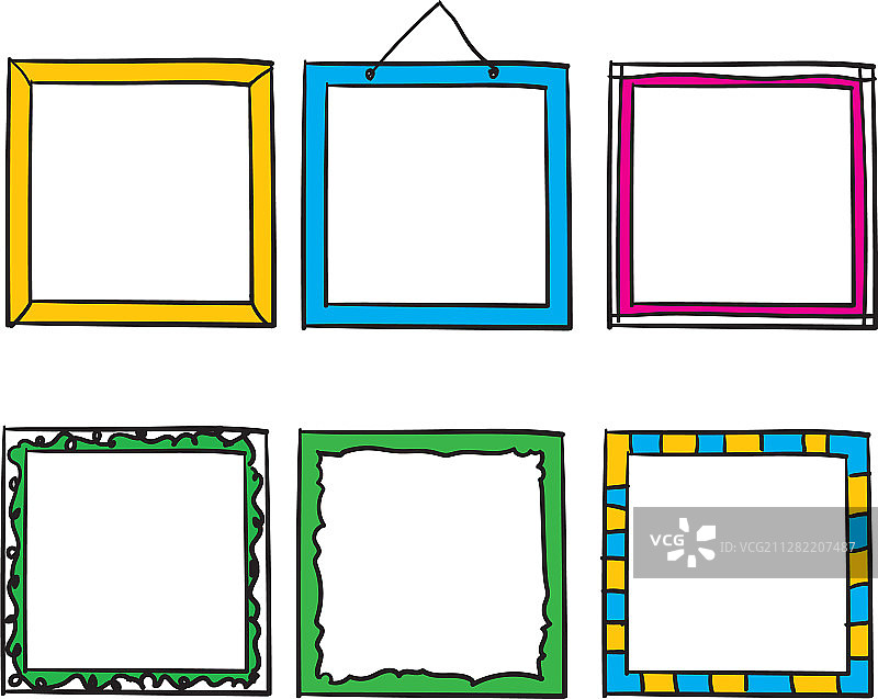 彩色涂鸦边框合集图片素材