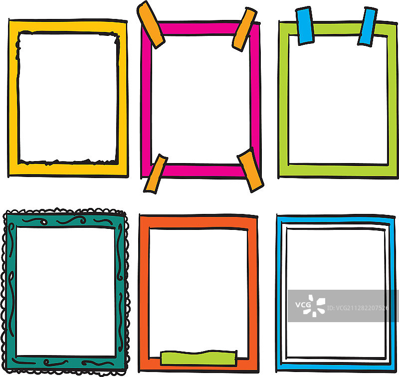 彩色涂鸦边框合集图片素材