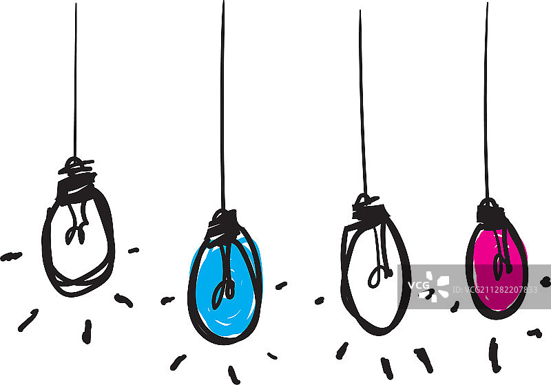 手绘灯泡概念图标图片素材